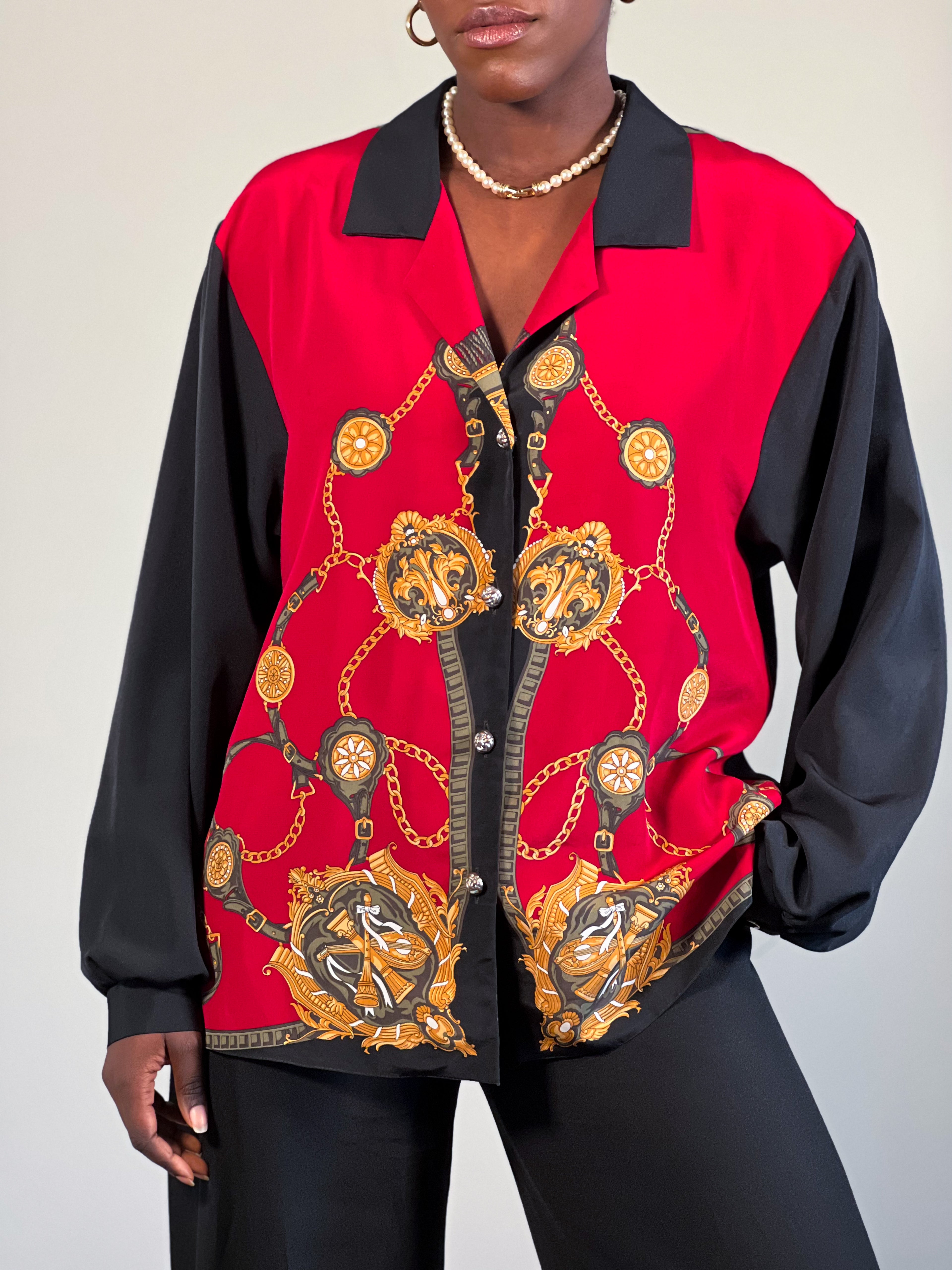 Red & black Blouse [L]