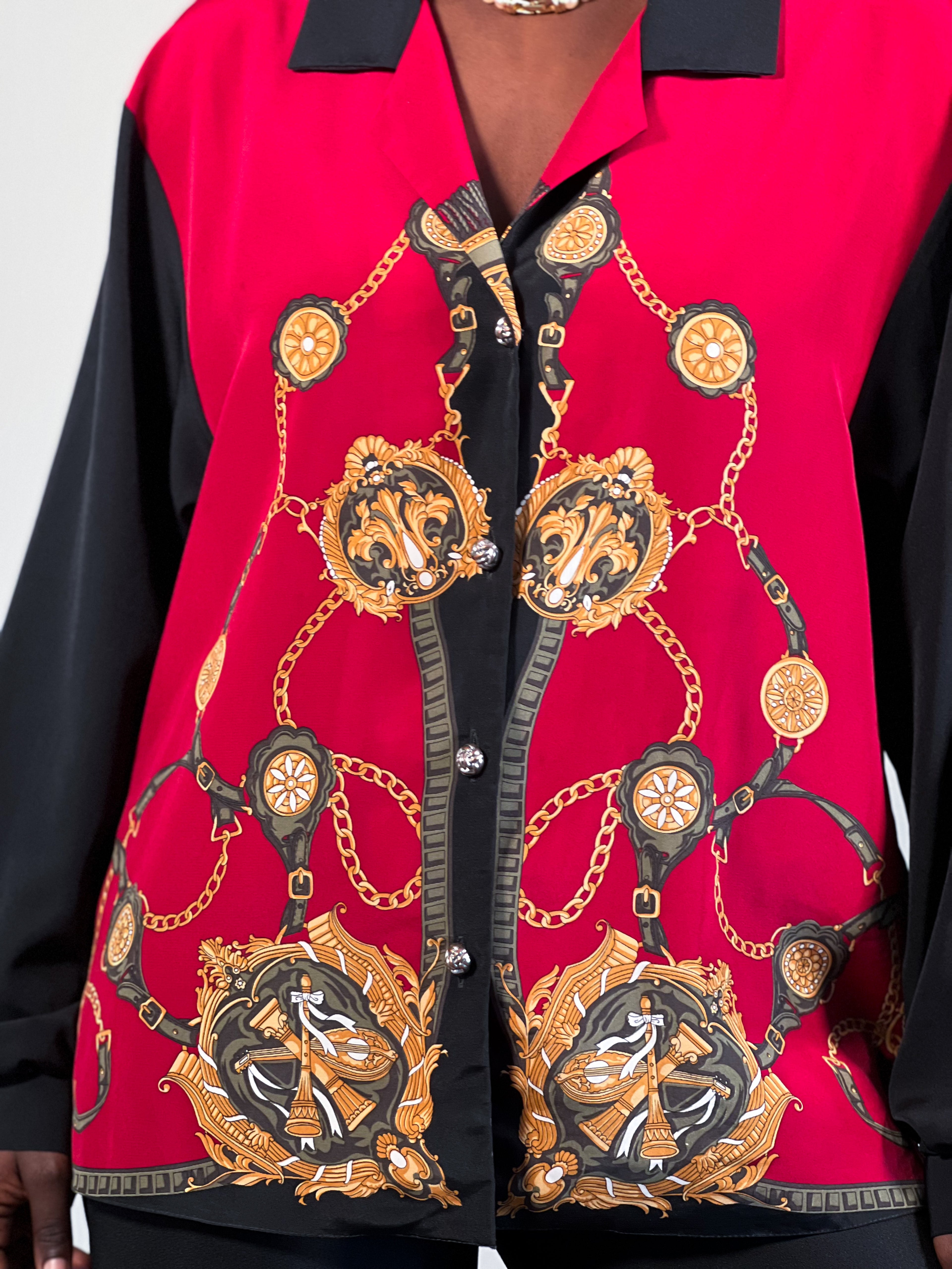 Red & black Blouse [L]