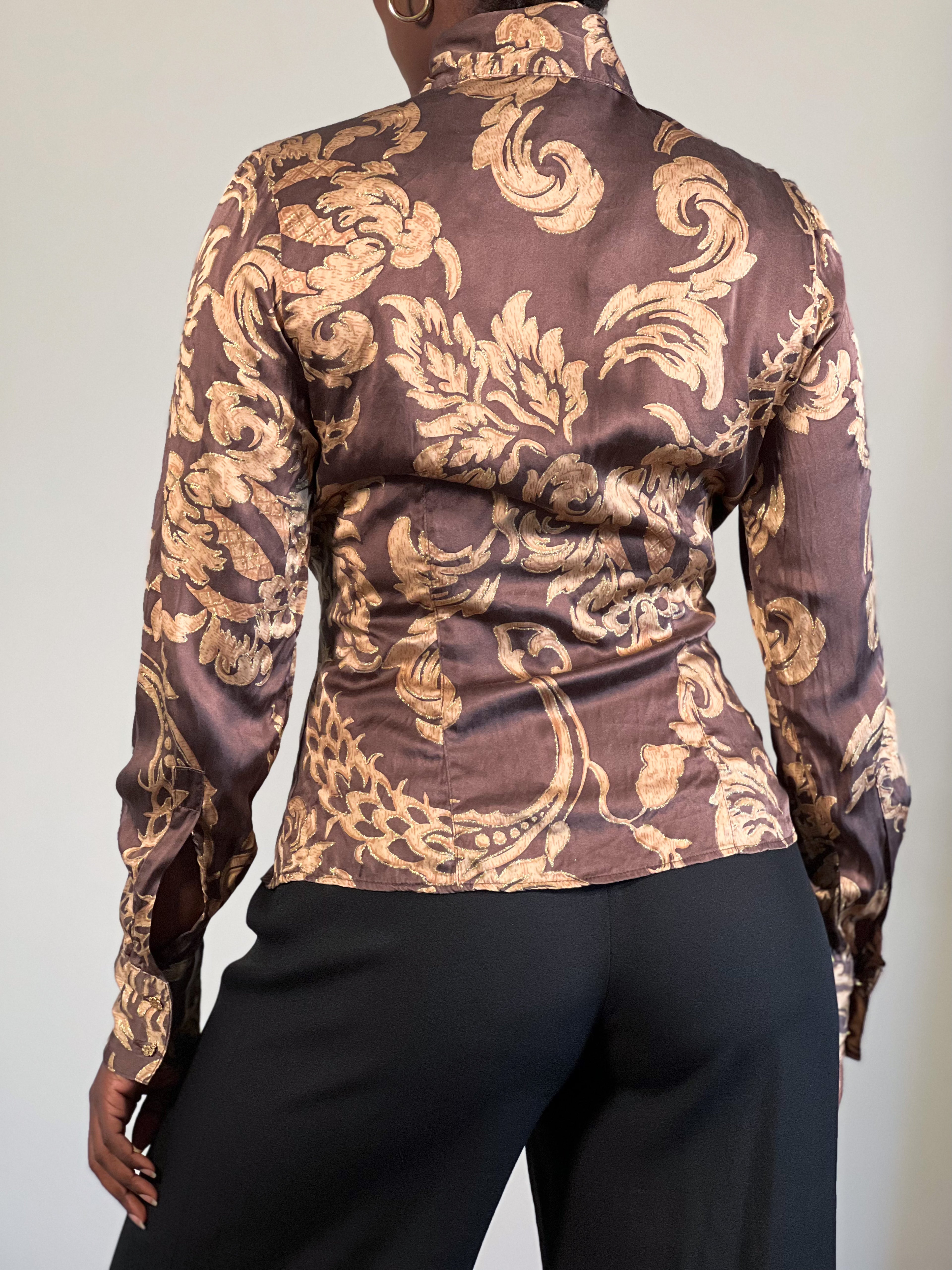 100% Silk Gold blouse [S]