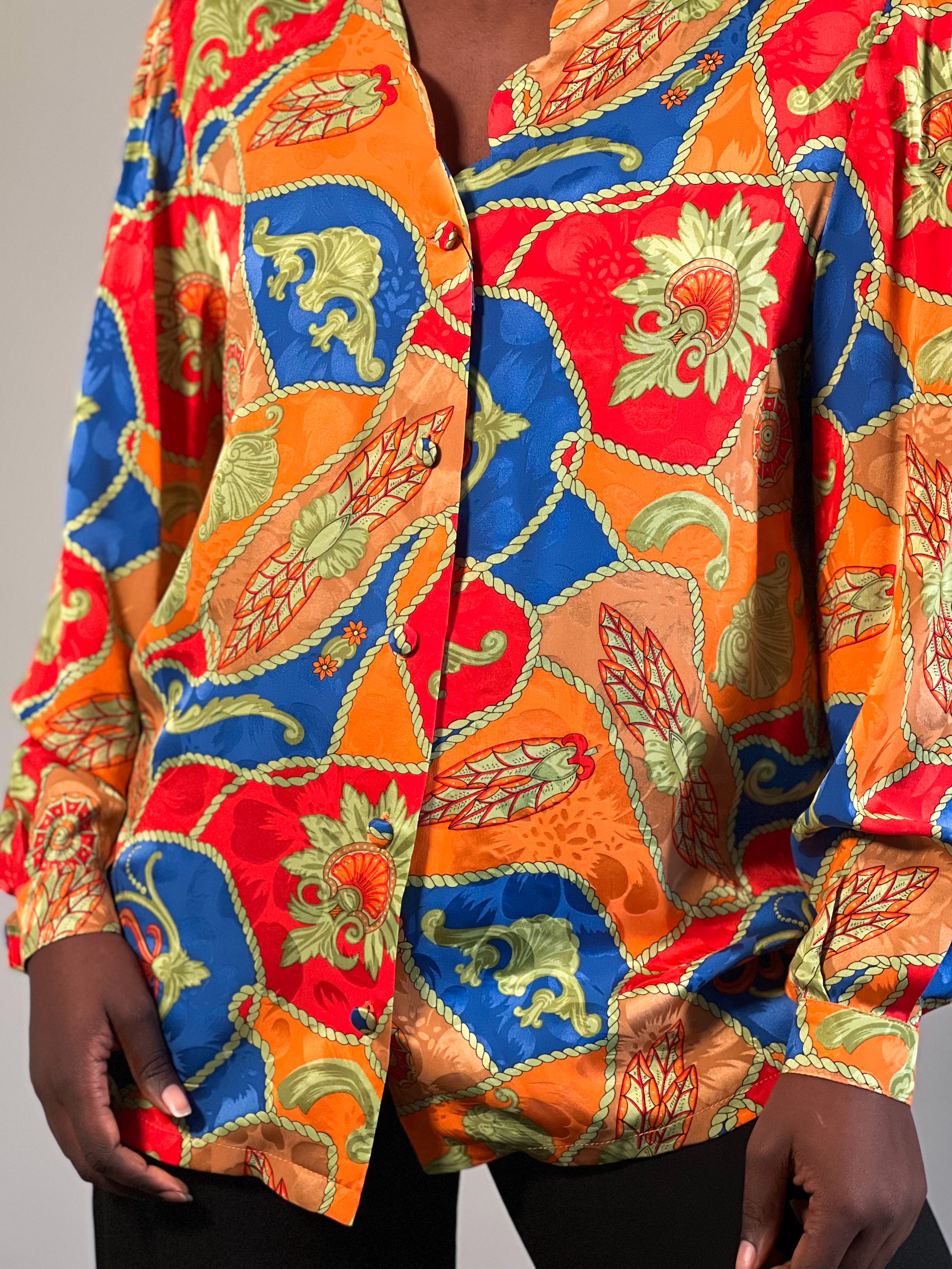 Royal silky blouse [M\L]