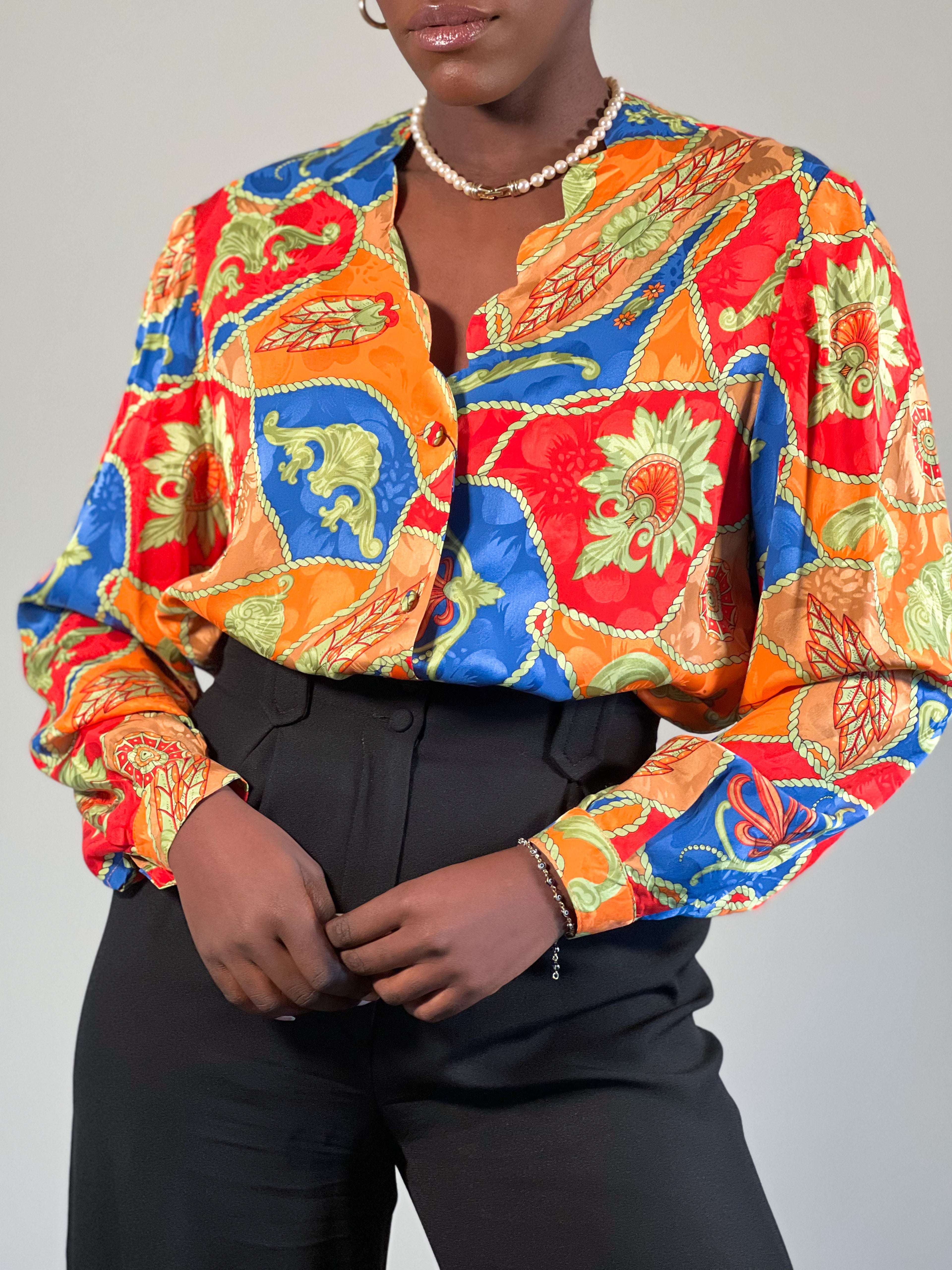 Royal silky blouse [M\L]