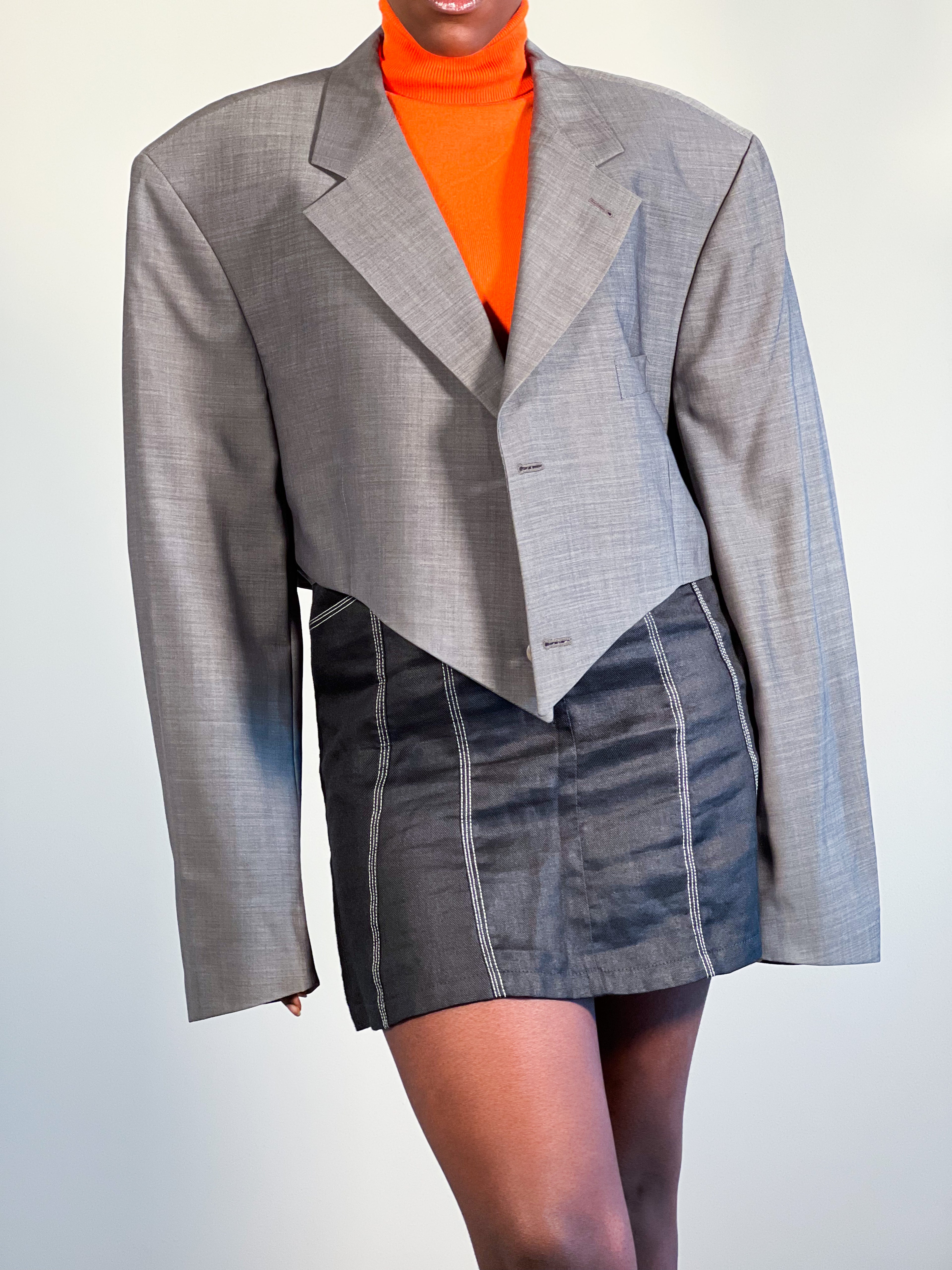 Cropped Blazer Grey
