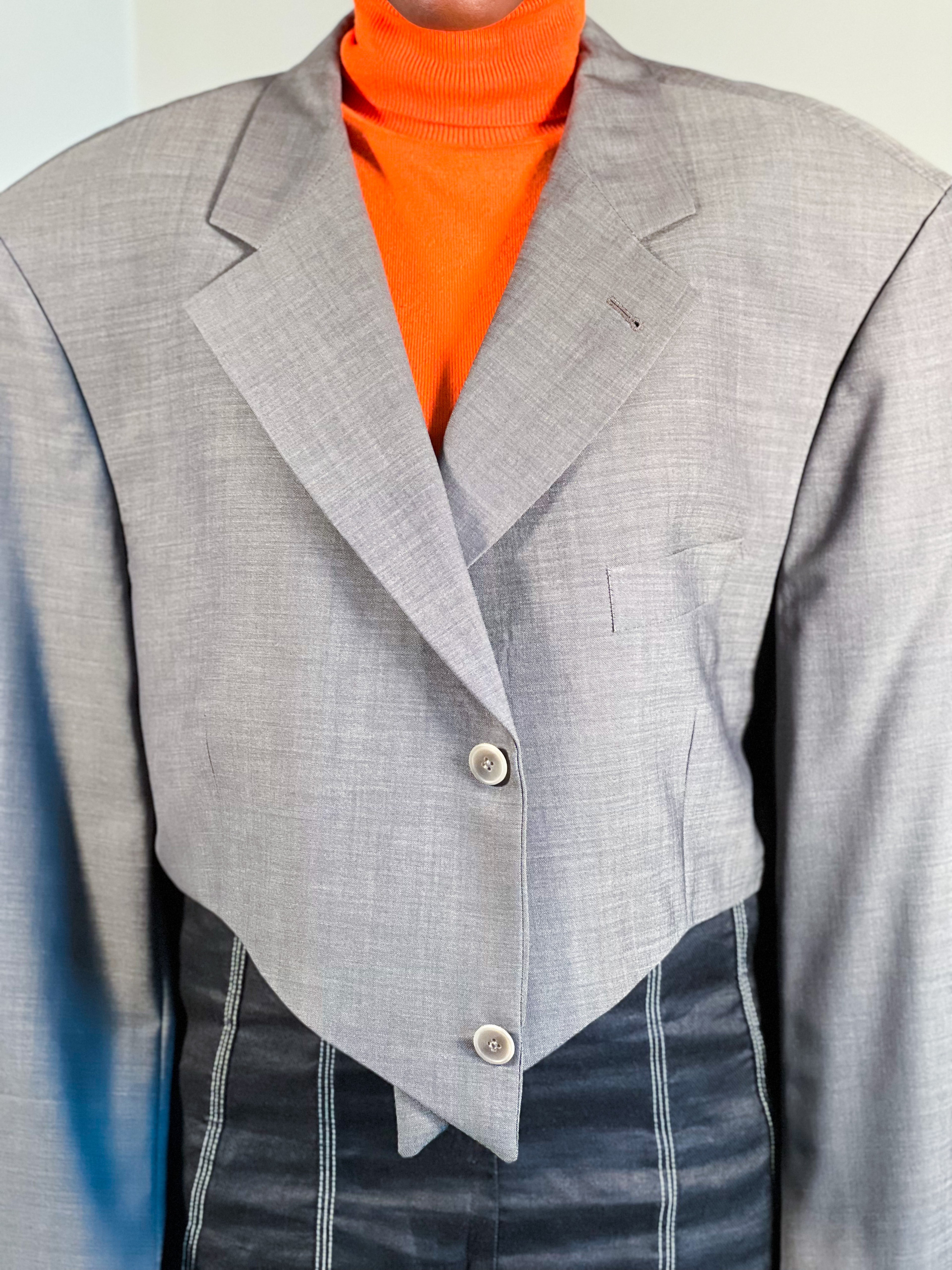 Cropped Blazer Grey