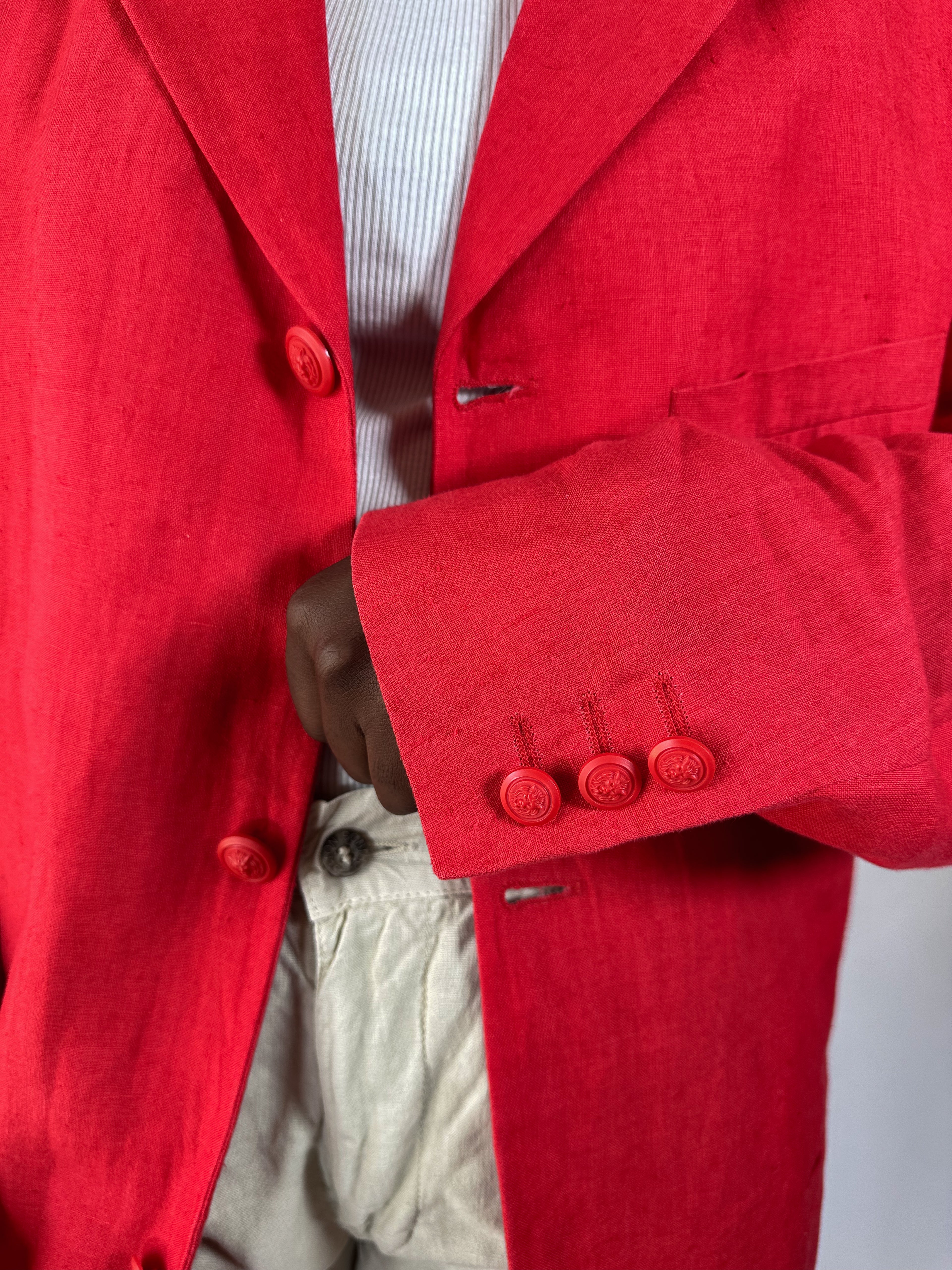 Versace Red Linen Blazer [M]