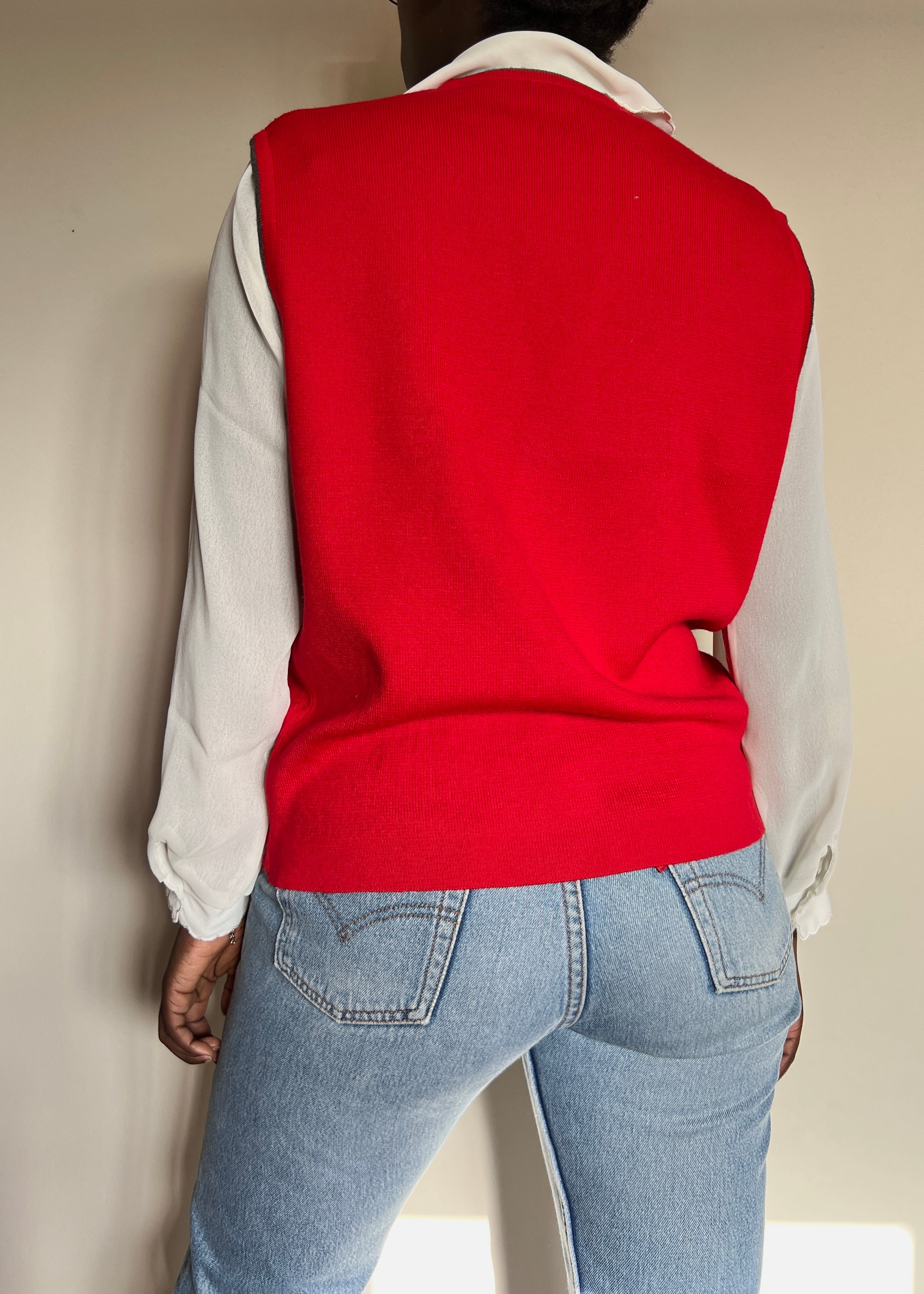 Red sweater gilet [M]
